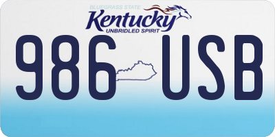 KY license plate 986USB