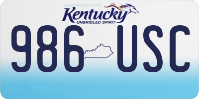 KY license plate 986USC