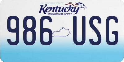 KY license plate 986USG