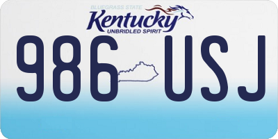KY license plate 986USJ