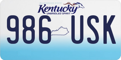 KY license plate 986USK