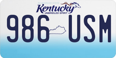 KY license plate 986USM