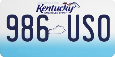 KY license plate 986USO