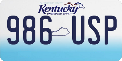 KY license plate 986USP