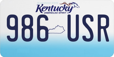 KY license plate 986USR
