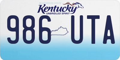 KY license plate 986UTA
