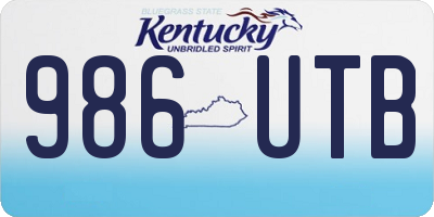 KY license plate 986UTB