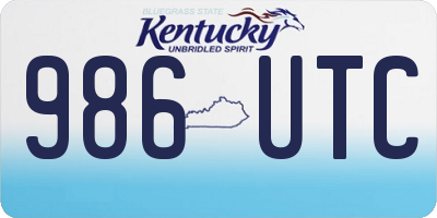 KY license plate 986UTC