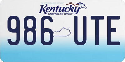 KY license plate 986UTE