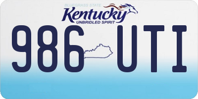 KY license plate 986UTI