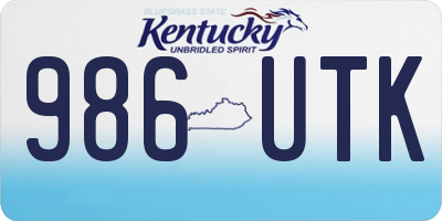 KY license plate 986UTK