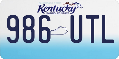KY license plate 986UTL