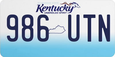 KY license plate 986UTN