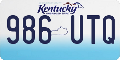 KY license plate 986UTQ