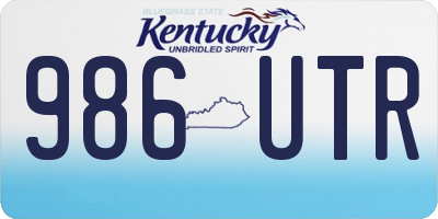 KY license plate 986UTR