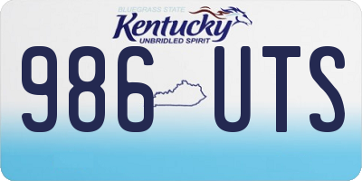KY license plate 986UTS