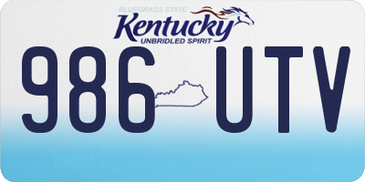 KY license plate 986UTV