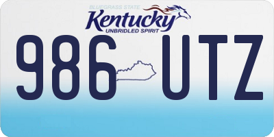 KY license plate 986UTZ
