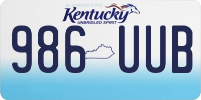 KY license plate 986UUB