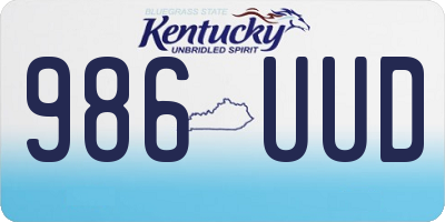 KY license plate 986UUD