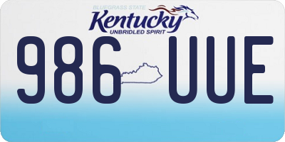 KY license plate 986UUE
