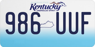 KY license plate 986UUF