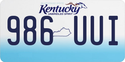 KY license plate 986UUI