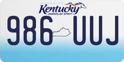 KY license plate 986UUJ