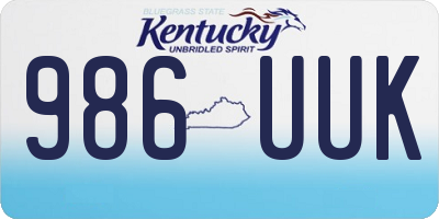KY license plate 986UUK