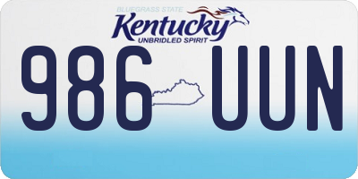 KY license plate 986UUN