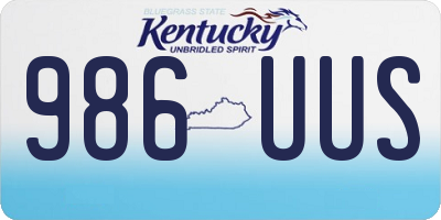 KY license plate 986UUS