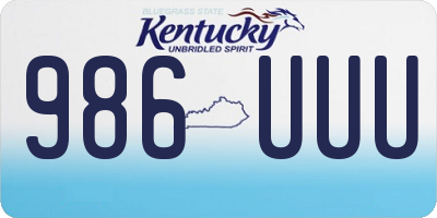 KY license plate 986UUU