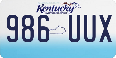 KY license plate 986UUX