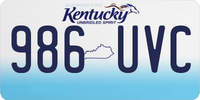 KY license plate 986UVC