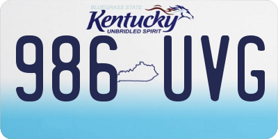 KY license plate 986UVG