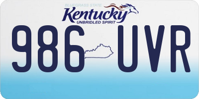 KY license plate 986UVR