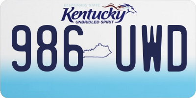 KY license plate 986UWD