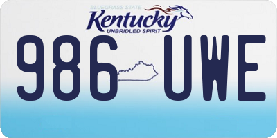 KY license plate 986UWE