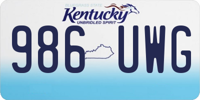 KY license plate 986UWG