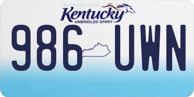 KY license plate 986UWN