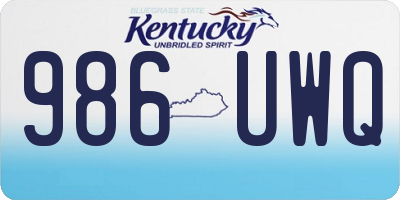 KY license plate 986UWQ