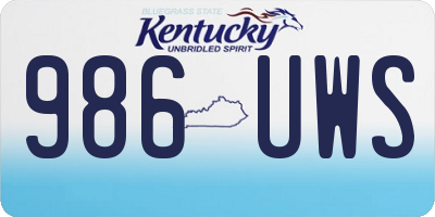 KY license plate 986UWS