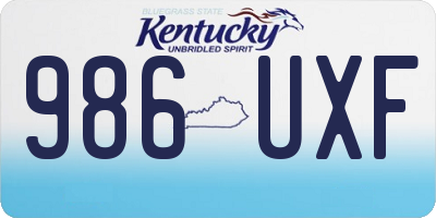 KY license plate 986UXF