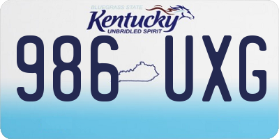 KY license plate 986UXG