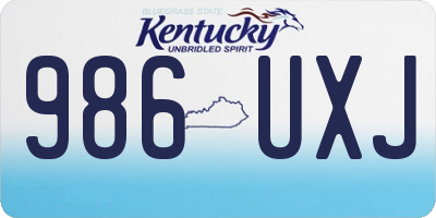 KY license plate 986UXJ
