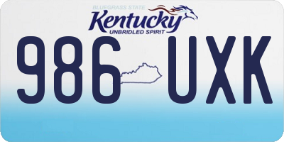 KY license plate 986UXK