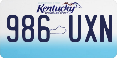 KY license plate 986UXN