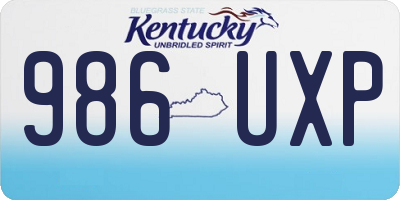 KY license plate 986UXP