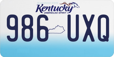 KY license plate 986UXQ