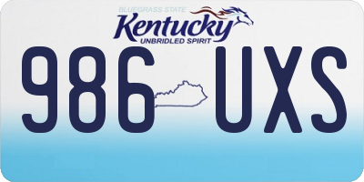KY license plate 986UXS